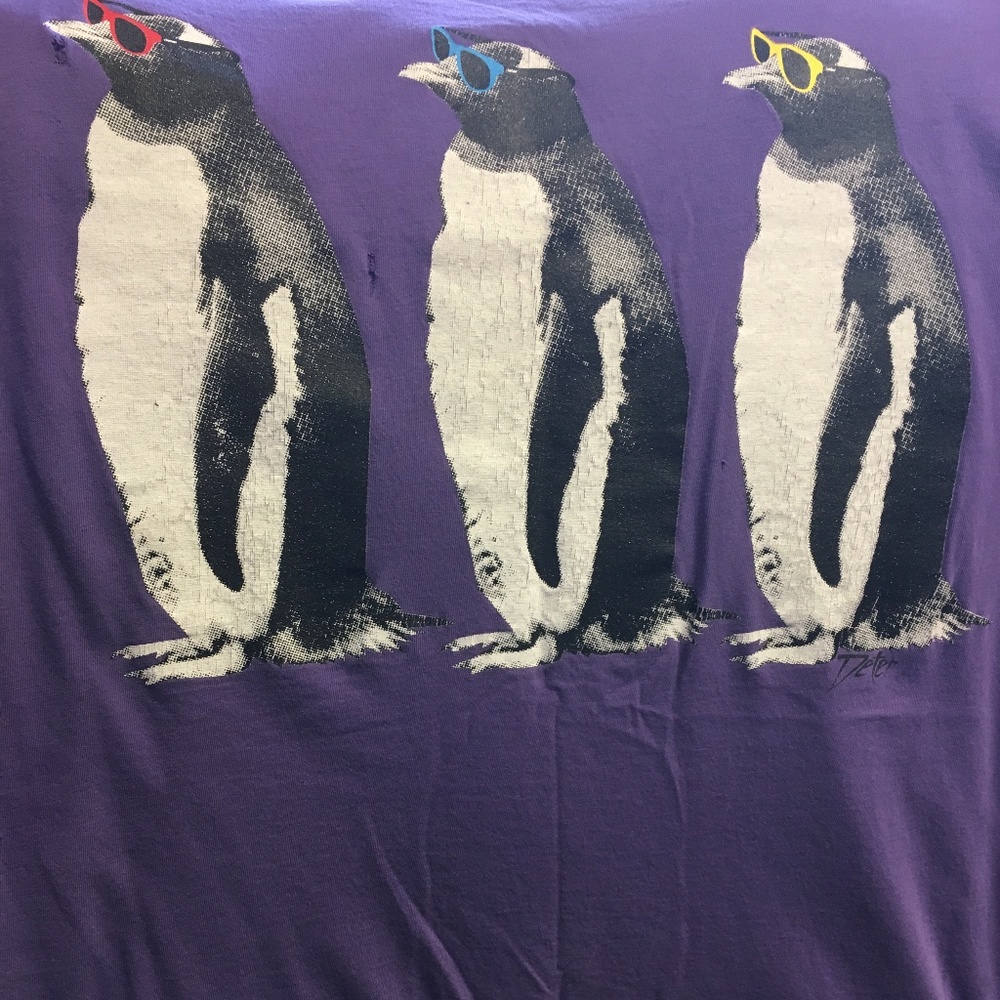 Vintage 80's Deter purple Penguin Shirt